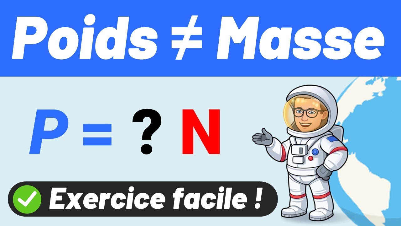 Comment CALCULER LE POIDS ? 🌎 P = m × g 🌑 Exercice 💪 3e | Physique