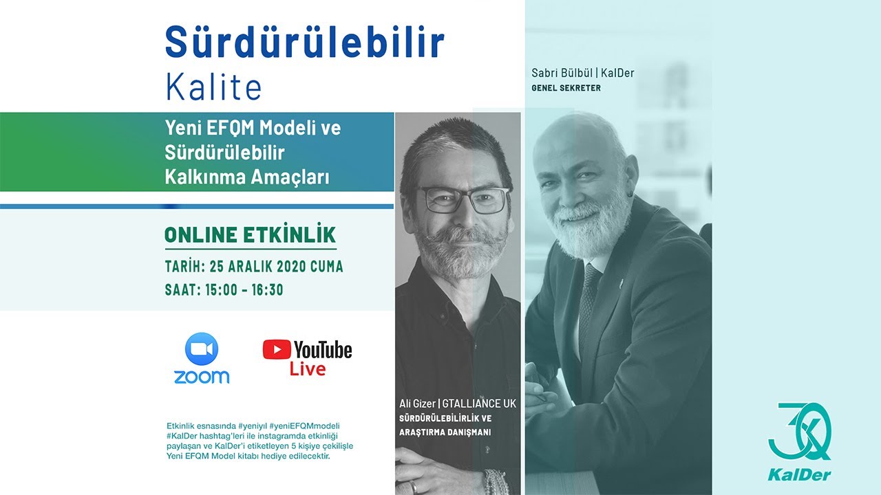 Online Etkinlik - Yeni EFQM Modeli ve Sürdürülebilir Kalkınma Amaçları  - 25 Aralık 2020