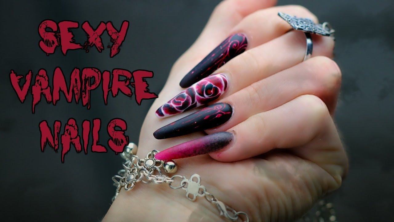 RED AND BLACK NAILS | VAMPIRE INSPIRED