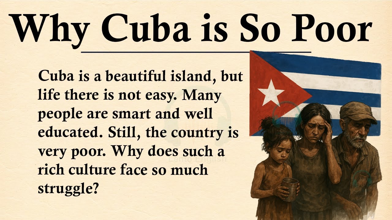 Why Cuba is So Poor || 🔵⚪🔴Learn English Through Story Level 3 || Graded Reader 🎧