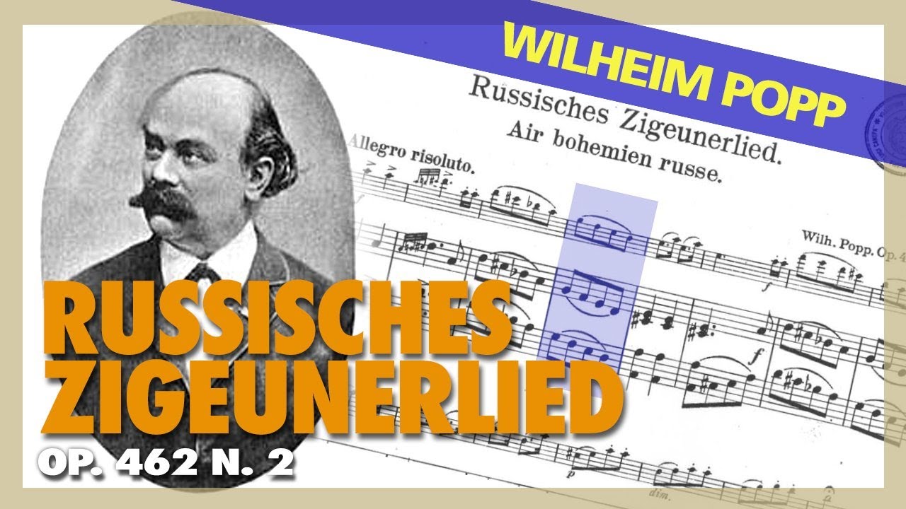 🎼  WILHEILM POPP - Russisches Zigeunerlied (Op. 462 N. 2) [FLUTE & Piano] - (Sheet Music Scrolling)