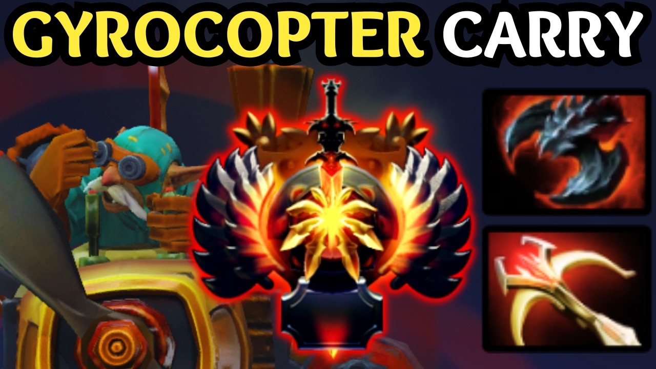 🔥 GYROCOPTER Carry 21 KILLS— Immortal Gameplay 🔥 Dota 2