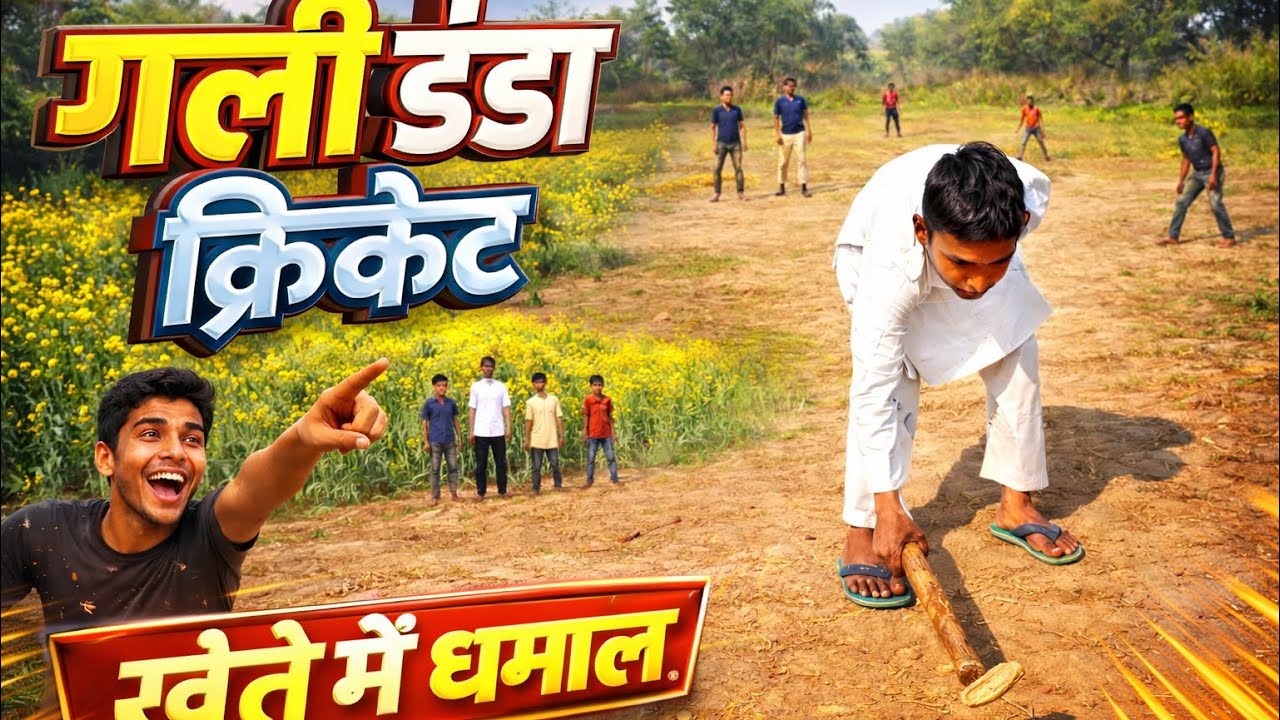 खेत में गली डंडा क्रिकेट – ऐसा मैच पहले कभी नहीं देखा!
