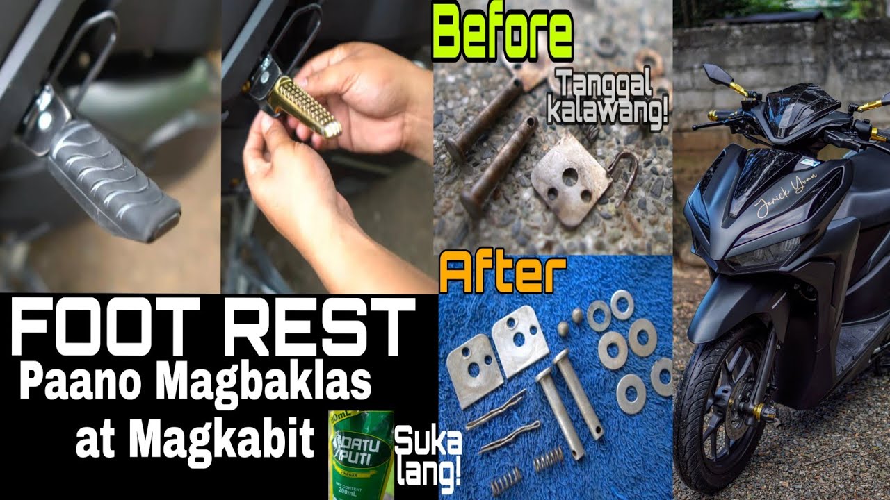 FOOT REST/PILLION STEP PAANO BAKLASIN AT MAGKABIT - TANGGALIN ANG KALAWANG GAMIT ANG SUKA  CLICK 125