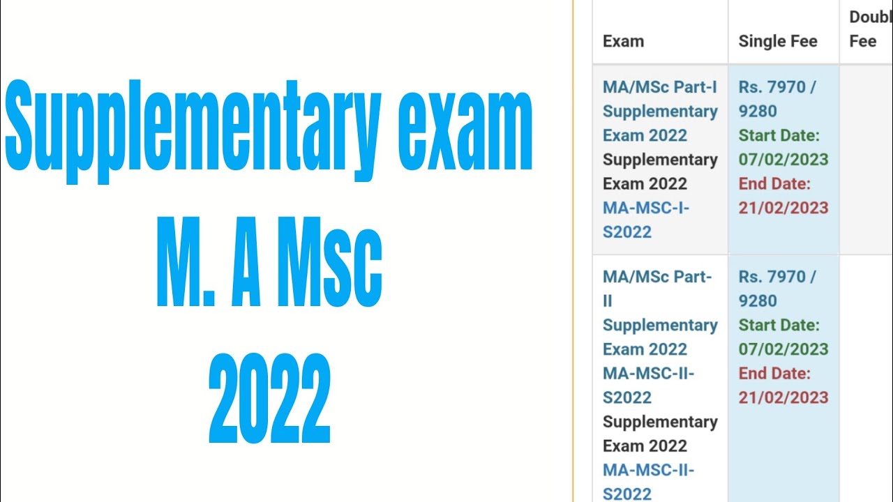 supply exam 2022 M.A Msc part 1 and 2 in march