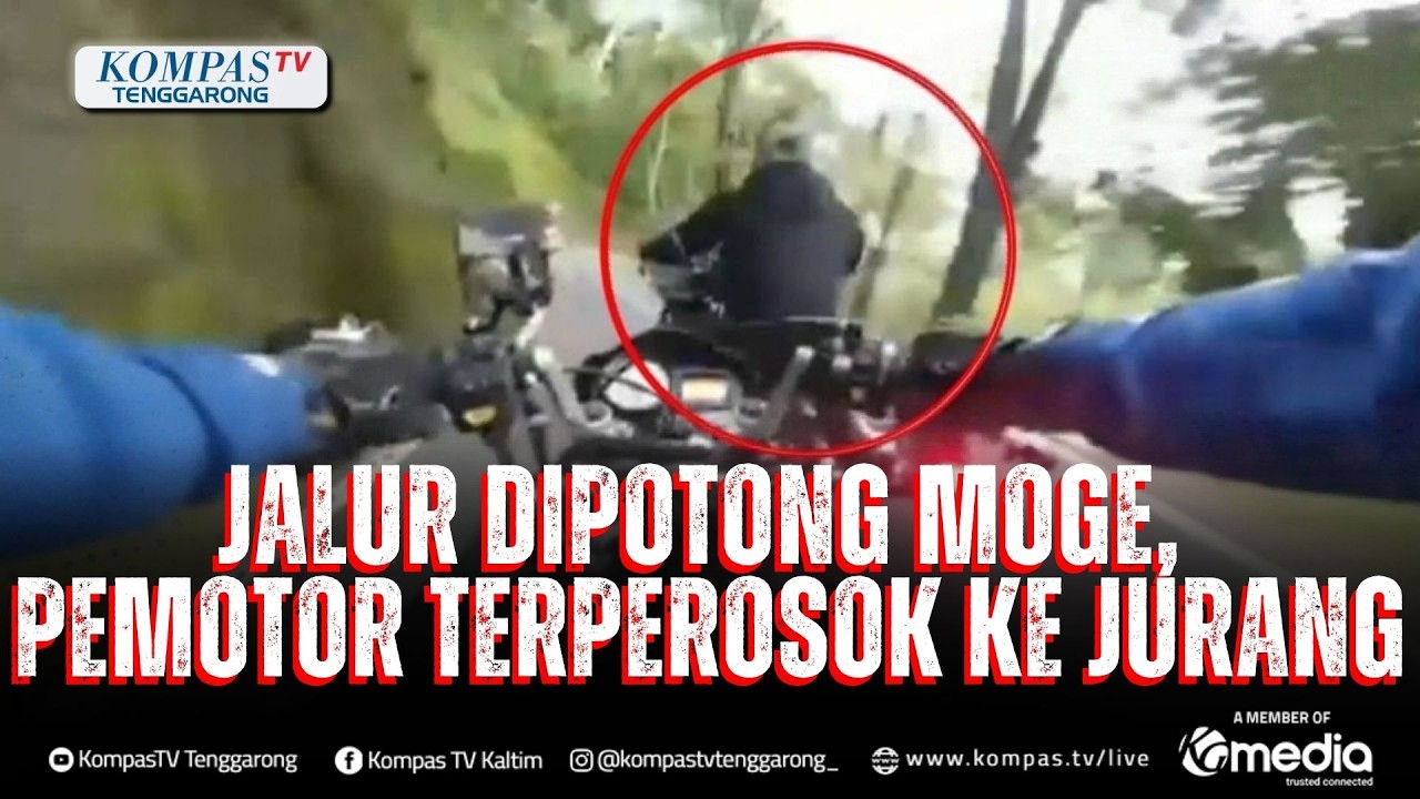 Jalur Dipotong Moge, Pemotor Hilang Kendali dan Terperosok ke Jurang