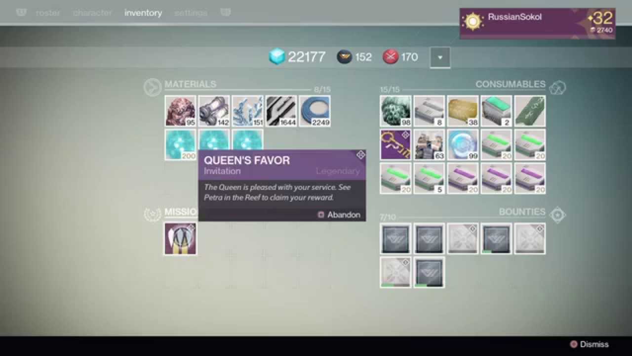QUEENS FAVOR - Destiny PETRA DAY 7 BOUNTY (REWARD)