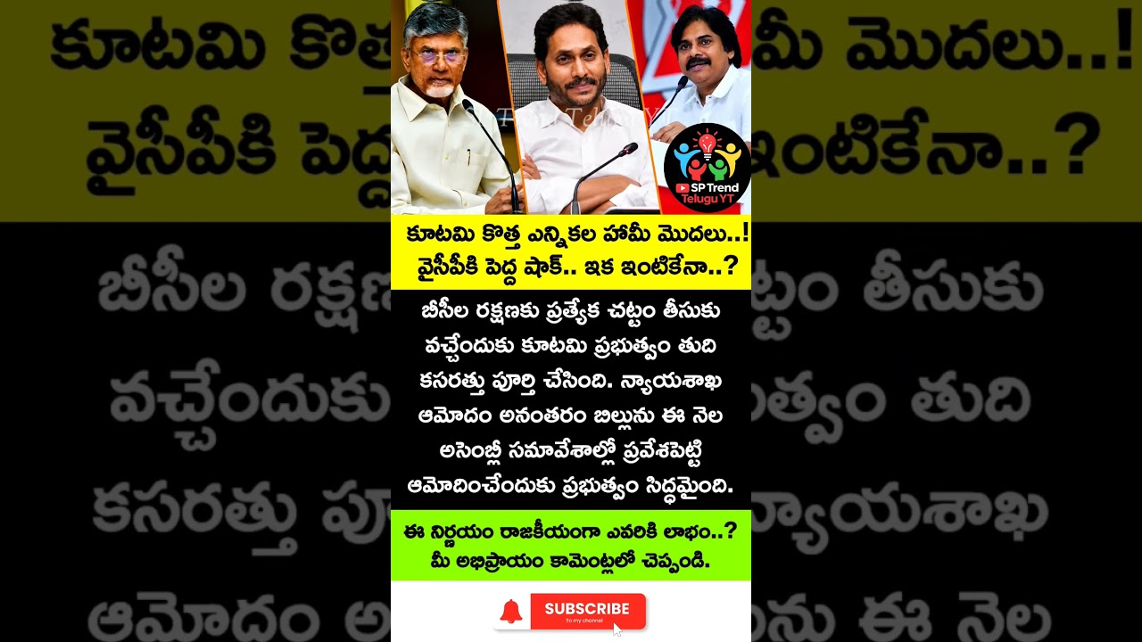 #APPolitics #AndhraPradesh #BCProtectionAct #NDAGovernment #YSRCP #TeluguNews #BreakingNews #viral