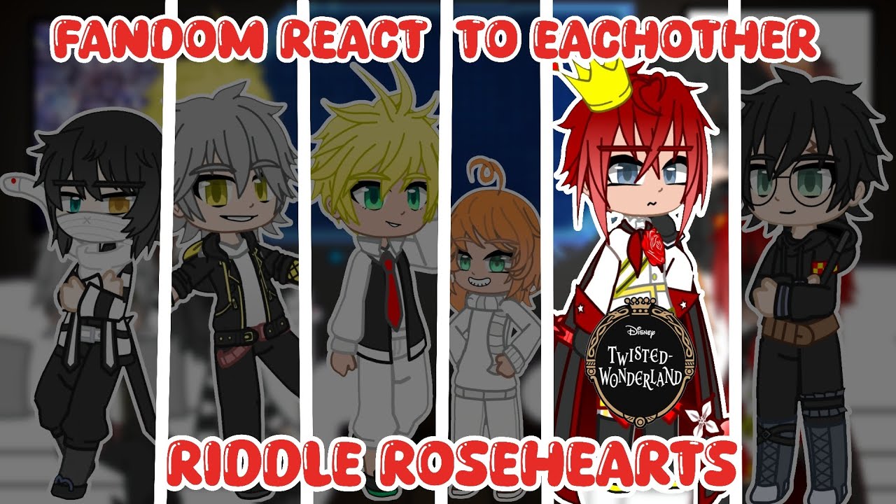 °Fandom react to eachother (Riddle Rosehearts)° part 1/6 •🇧🇷 & 🇺🇸• {2x}