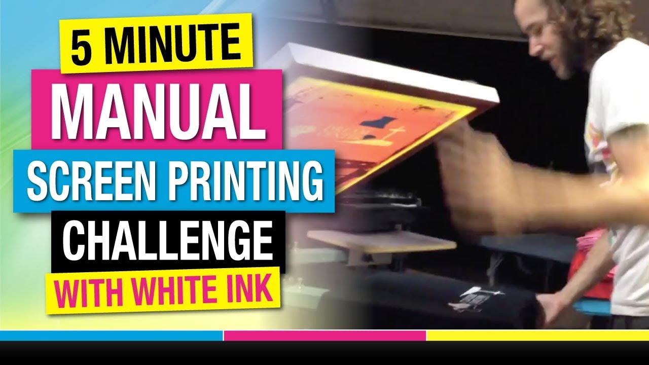 5 Minute Manual Screen Printing Challenge White Ink
