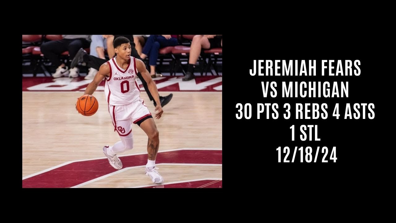 Jeremiah Fears vs Michigan (30 PTS 3 REBS 4 ASTS 1 STL) 12/18/24
