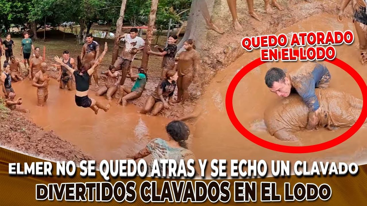 ¡MUY DIVERTIDO! Clavados en el lodo. Elmer se quedo atrapado y no podía salir