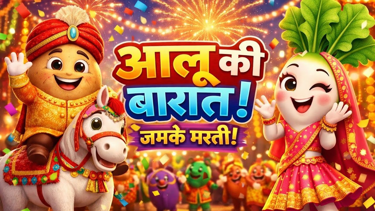 Aalu Ki Barat 🥔 | Funny Vegetable Wedding Song | Hindi Kids Song | Nursery Rhymes | Motu Elephant TV