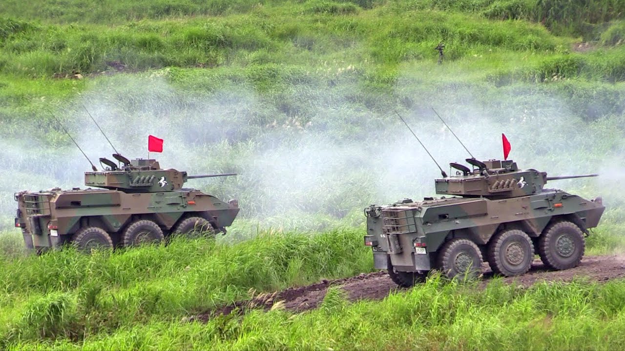 Japan's Komatsu Type 87 RCV 25mm Oerlikon KBA Autocannon Live Fire Reconnaissance and Patrol Vehicle
