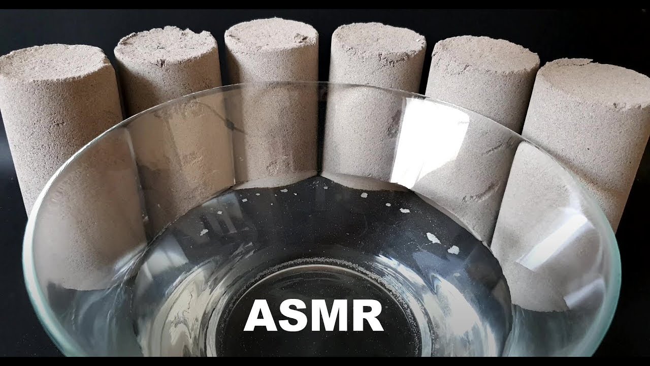 ASMR Crumbling Cement+Sand Cylinder in Water #268