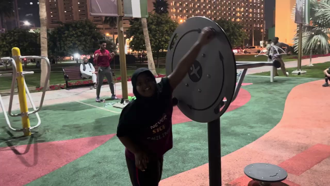 Night walking at Dubai beach side 