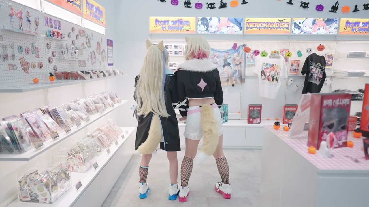 즐거운 할로윈 ~ 후와모코 horrorlive 팝업스토어 방문기!  #hololive #fuwamoco #cosplay