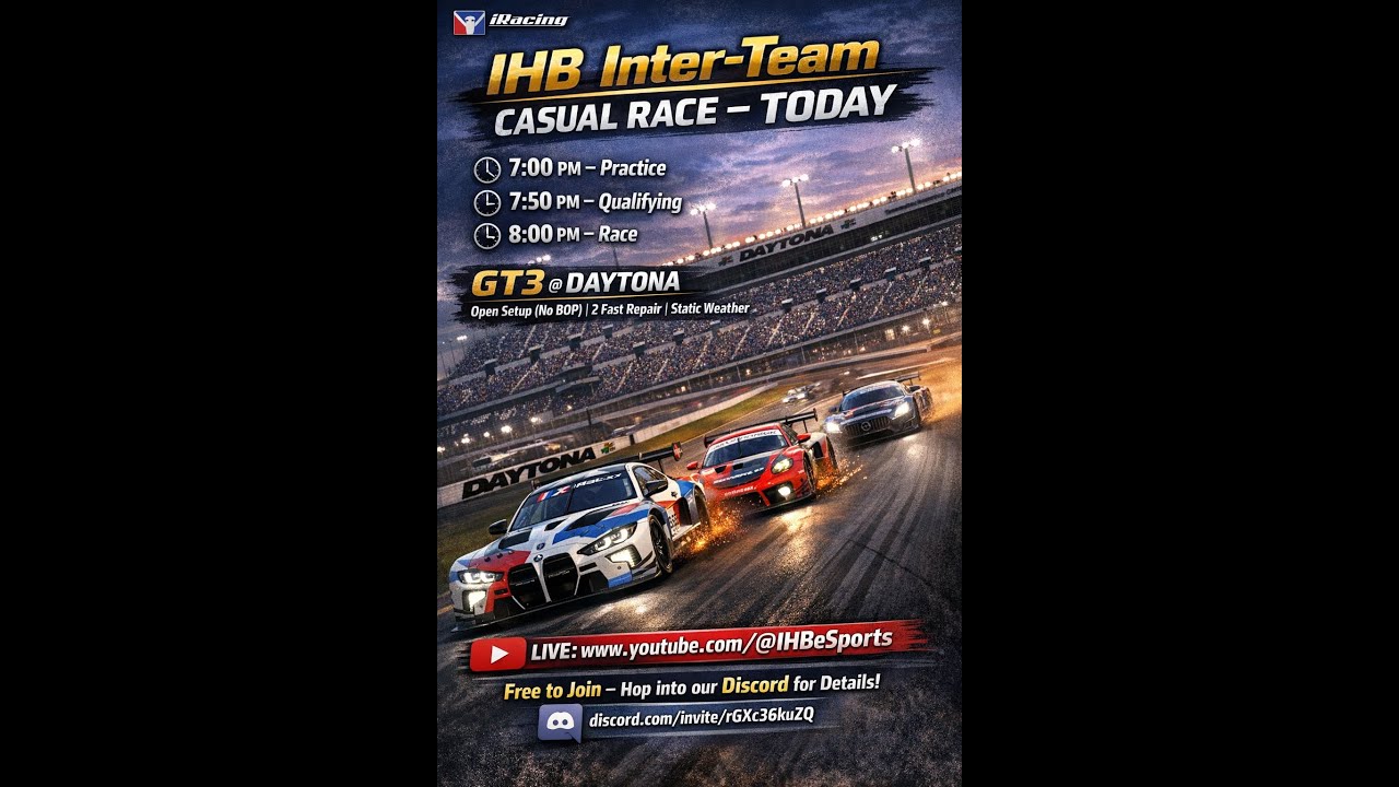IHB Inter-Team GT3 Race @Daytona (iRacing)