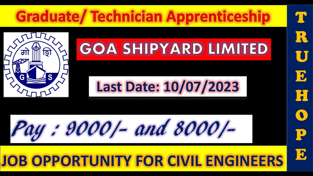 GOA SHIPYARD LIMITED #apprentice #fresherjobs #engineersjobs #govtjobs #opportunity