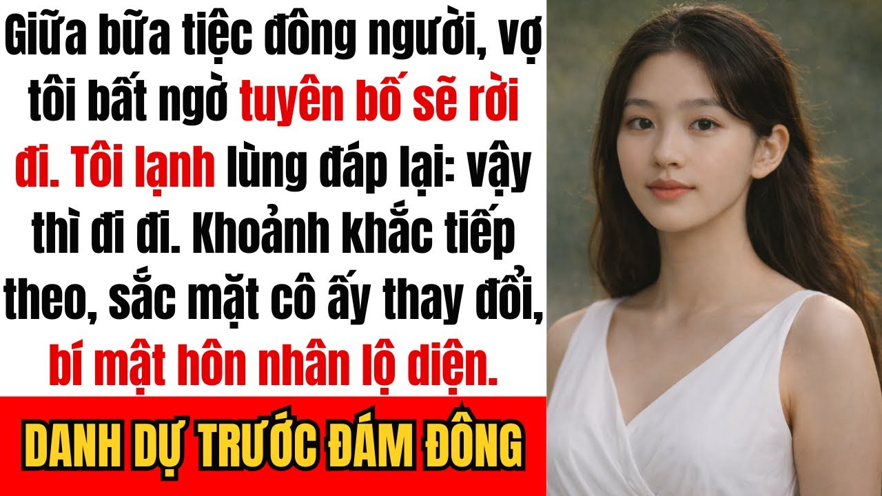 Vợ tôi tuyên bố giữa bữa tiệc: Tôi có thể sẽ rời điTôi đáp lại: Vậy thì đi đi — sắc mặt cô ấy...