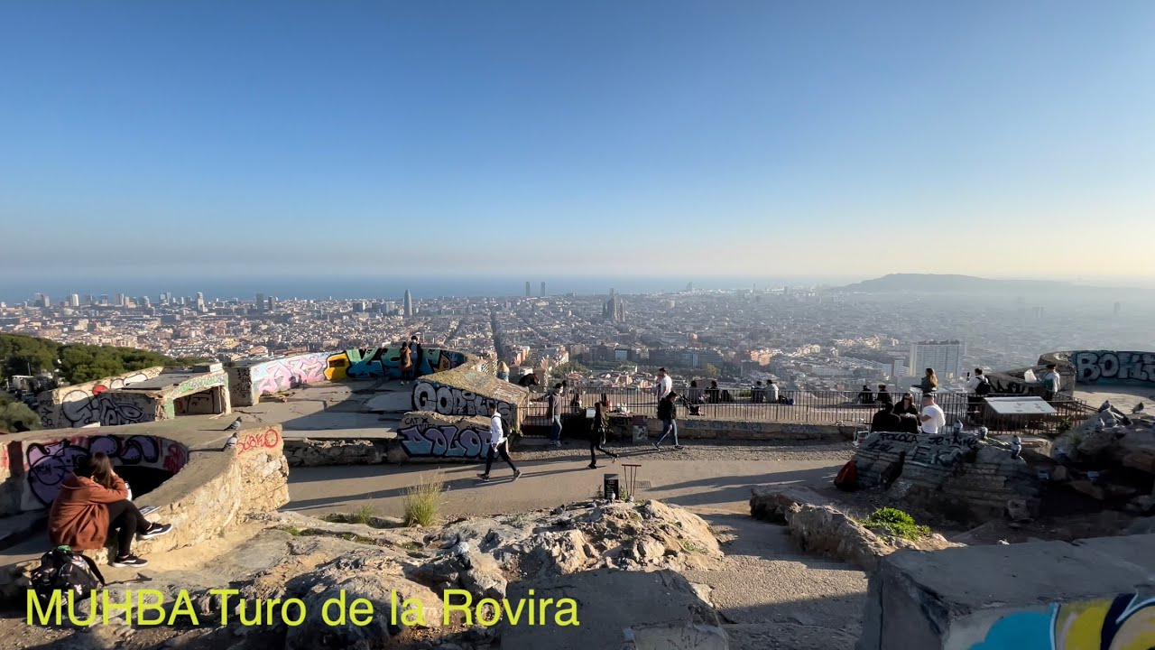 【4K】 Walking in MUHBA Turo de Rovira (bunker) & Font Magica de Montjuic, Barcelona, Spain 🇪🇸