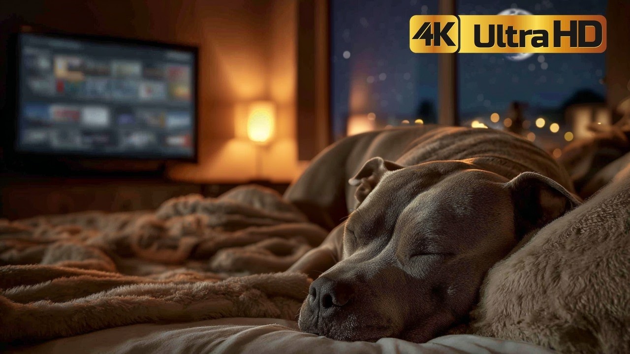 Fall Asleep with a Gentle American Staffordshire Dog Cozy Night Snoring & Room Ambience (8 Hours)