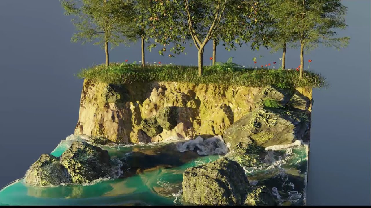 Cliff in Blender 3.0 Timelapse