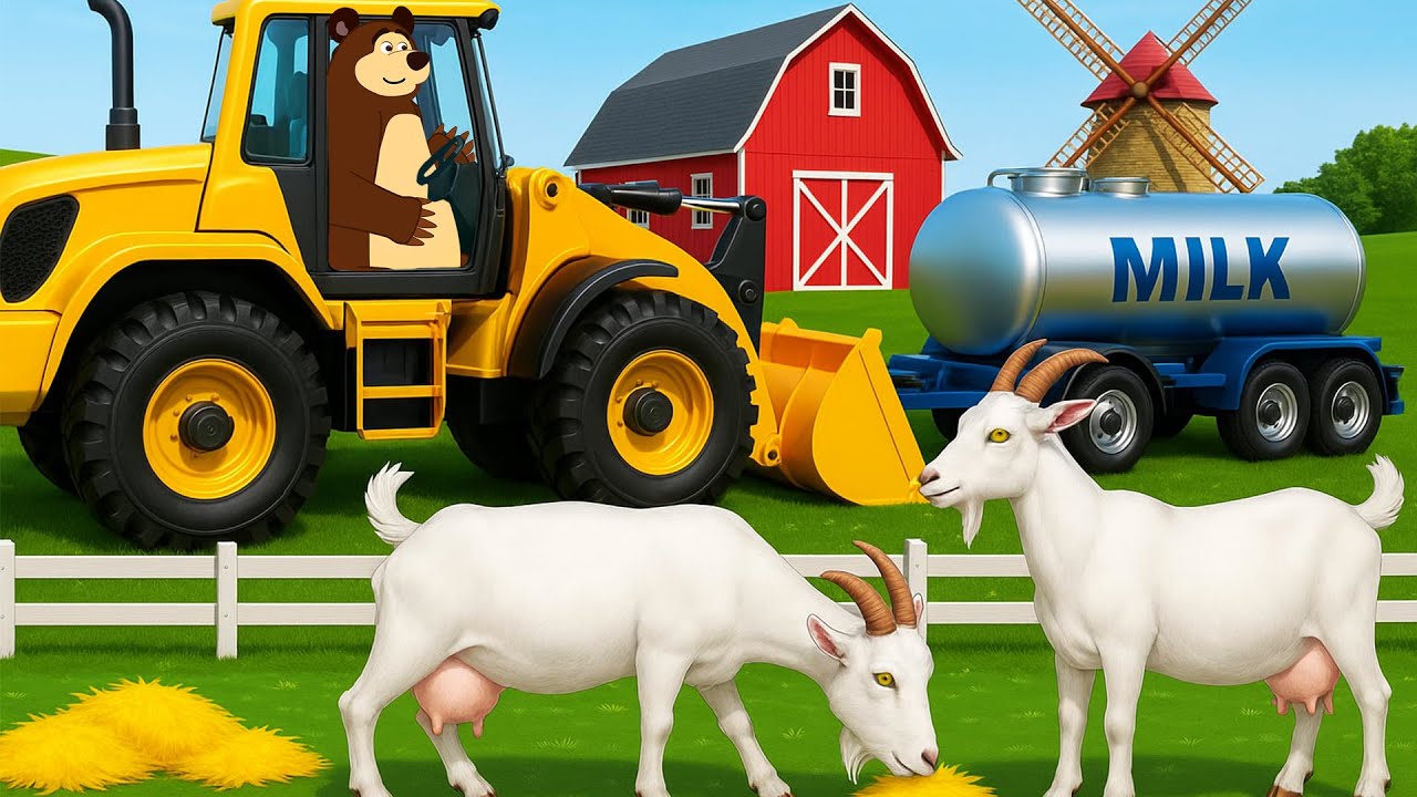 Farmer HardWorking 🚜🐐| Feeding Goats & Collecting Goat Milk | Real Farm Animation