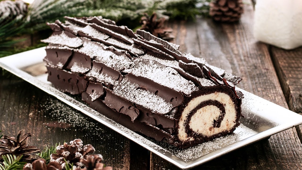 Chocolate Coconut Bûche de Noël (Yule Log) - Unique Christmas Dessert