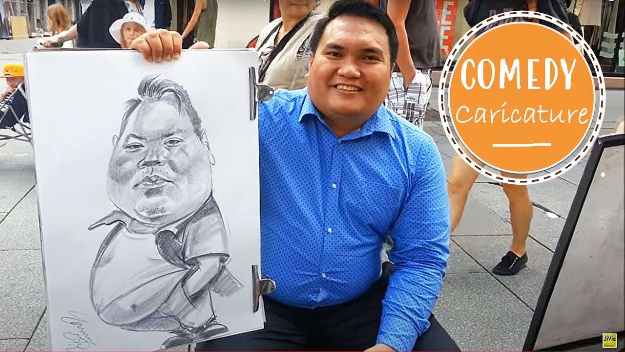 COMEDY CARICATURE BY STREET ARTIST!🤪🤪🤪 (KOMEDI KARIKATUR DARI SENIMAN JALANAN!)