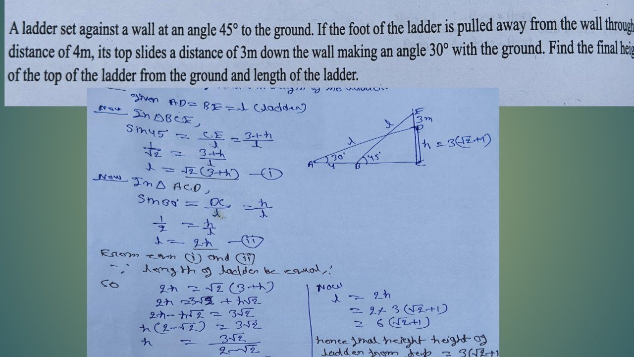 Class 10th math application of trigonometry