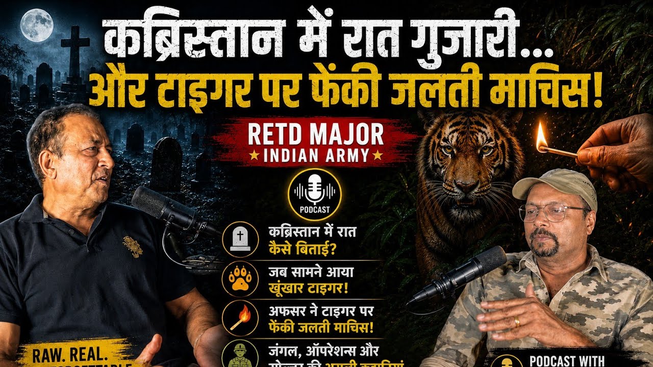 कब्रिस्तान में सोए फौजी ! Retd Major की डरावनी Jungle Stories | Tiger Encounter Gone Wrong ! Podcast