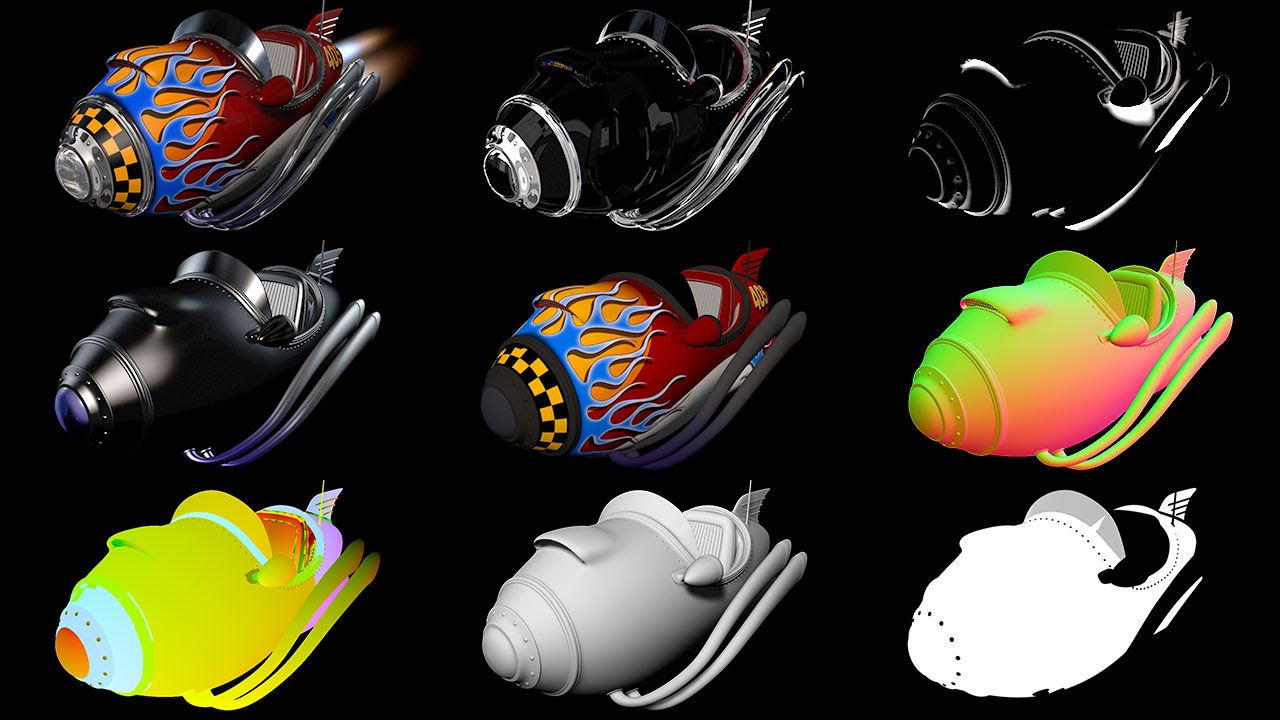 Настройки Multi-Pass в Cinema 4D и композ в After Effects - C4D 009