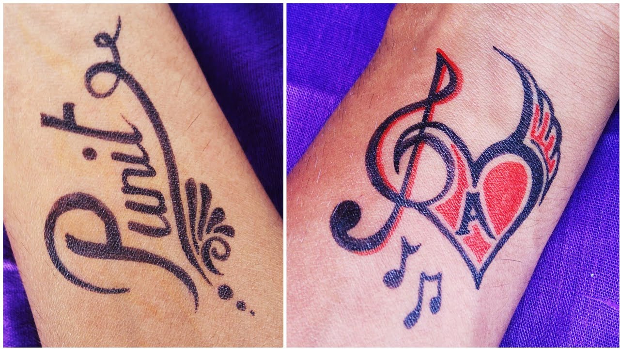 Beautiful A letter and punit name tattoo good art work