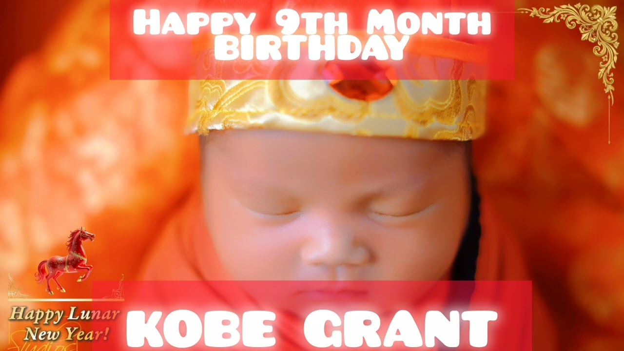 Kobe Grant | 9th Month Birthday Banner | Hey Madam Bhaby