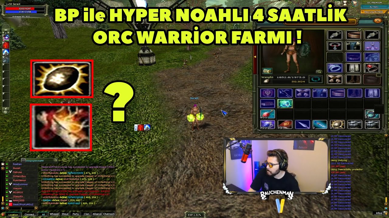 Rauchenmann - Altar Serverinde BP ile 4 Saat Orc Warrior Slotunda Farm [2022] ! Knight Online