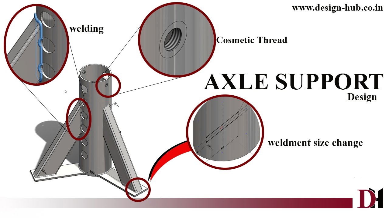Axel Support Design -Part-1 |Solidworks Tutorials|Design Hub|