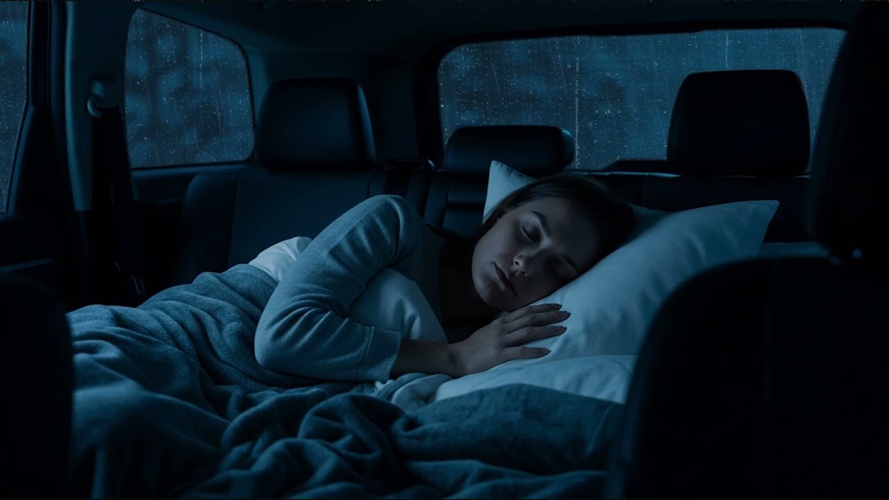 Overthinking Relief | Heavy Rain & Thunder on Car in Dark Storm