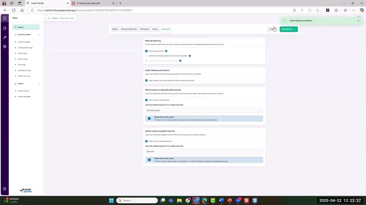 Asset Panda Pro Power Hour - Audits