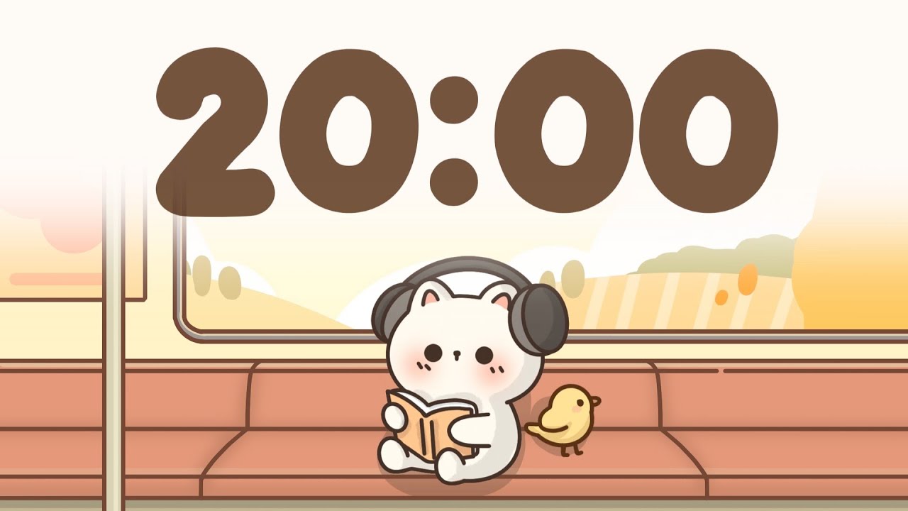 20 Minute Timer with Lofi 🐱 Cute Cat Study Timer Vibes
