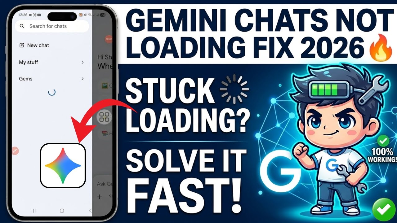 Gemini Chats Not Loading Fix 2026 🔥 | Gemini App Stuck Loading? Solve It Fast!
