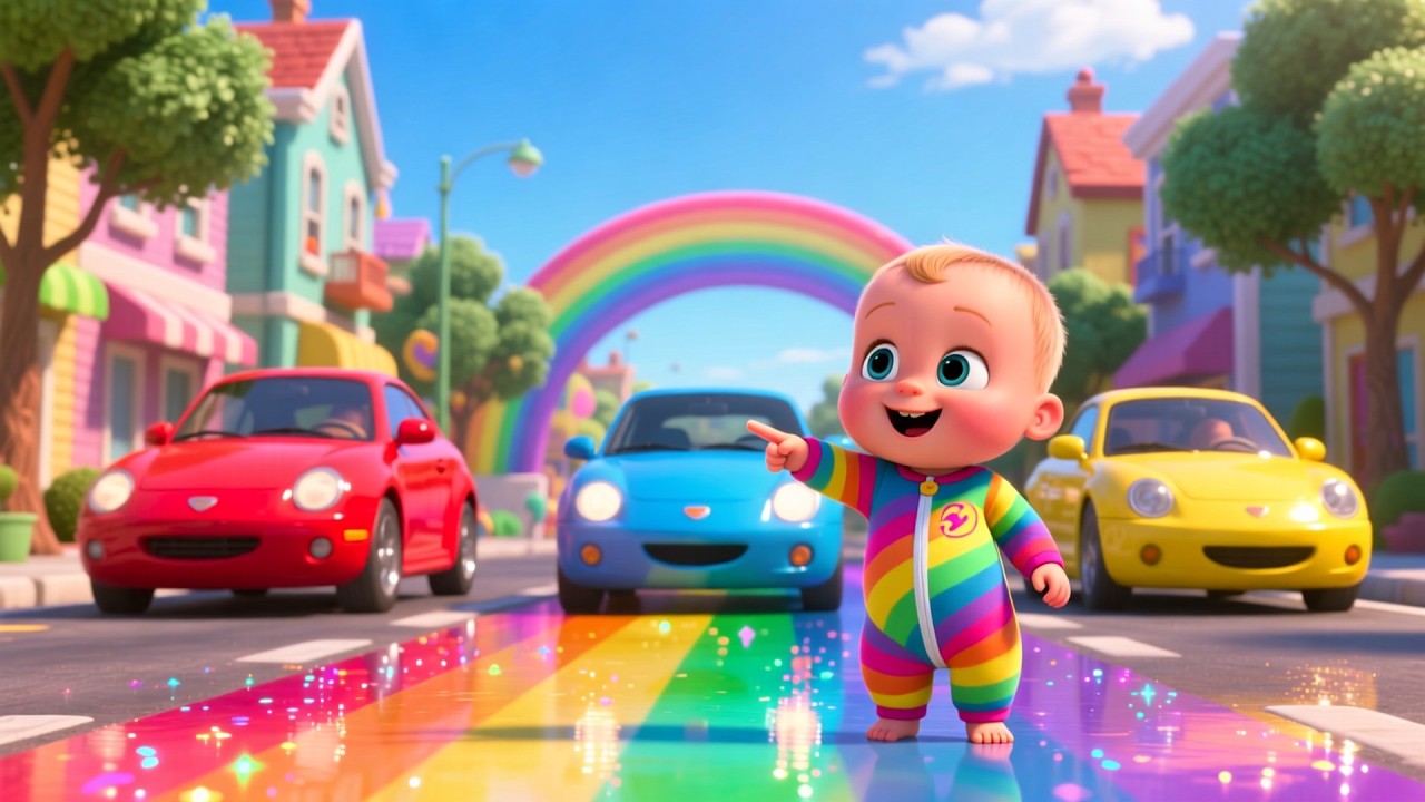 Rainbow Street Steps 🌈 | Color & Fun Learning Song for Kids | Sing Along