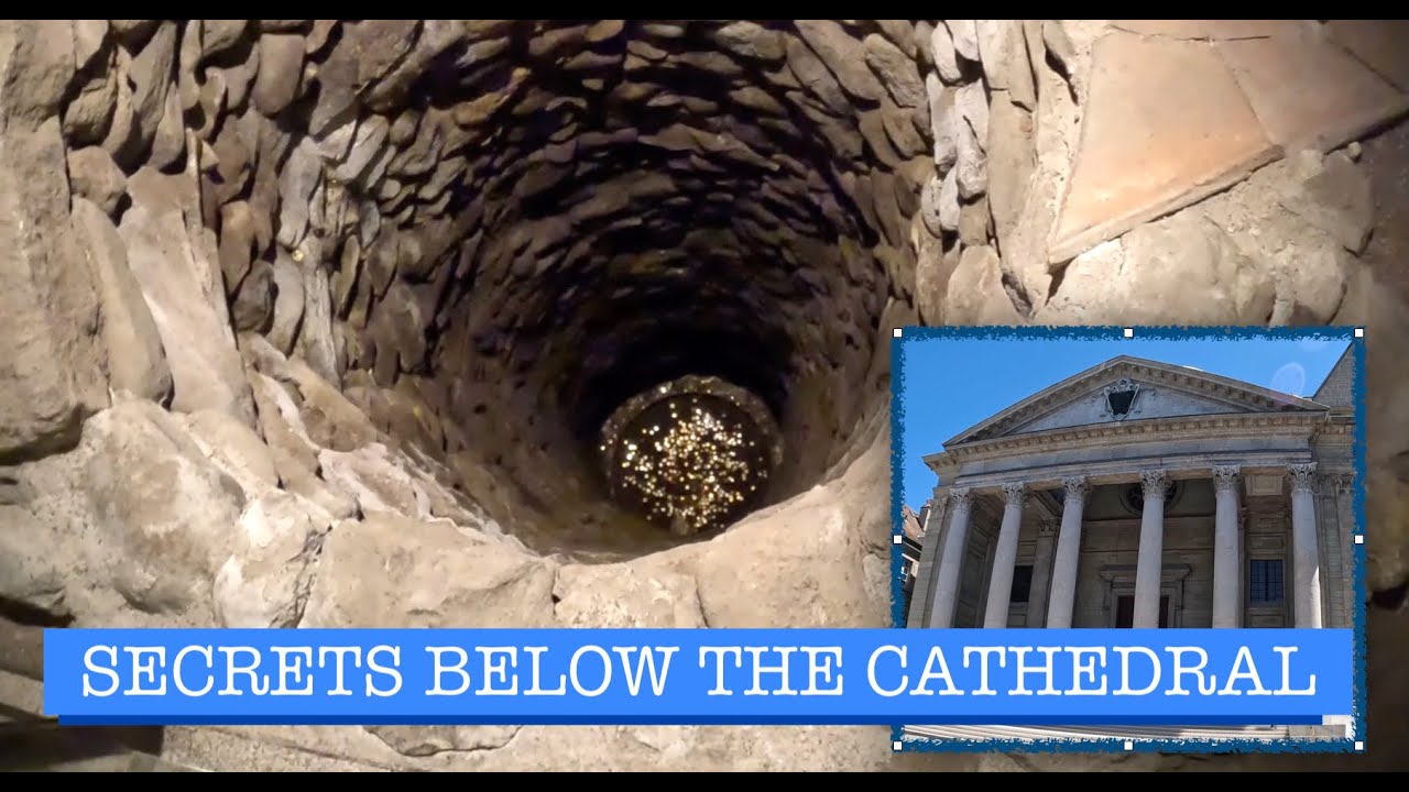 SAINT  PIERRE CATHEDRAL, GENEVA, SWITZERLAND - ABOVE AND BELOW THE CATHEDRAL