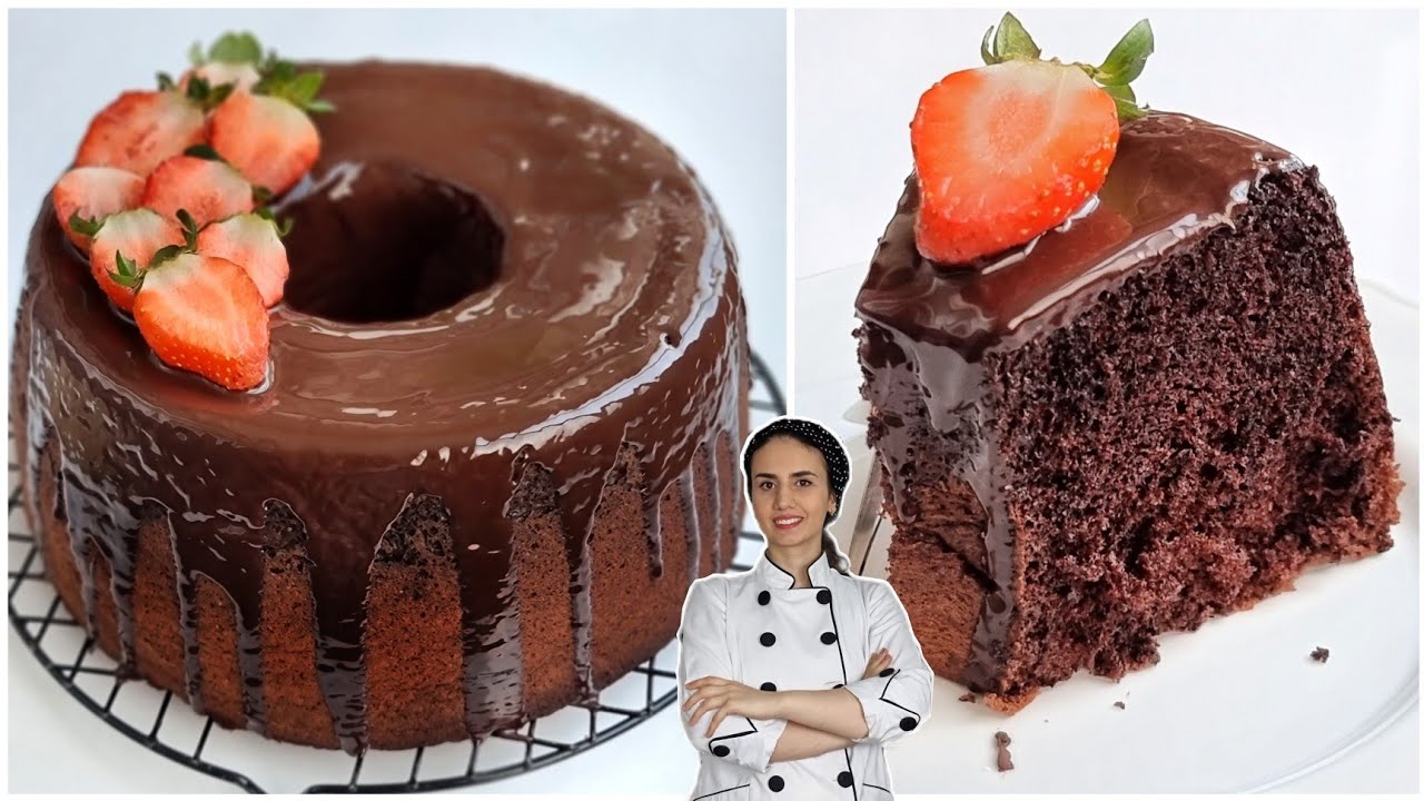کیک اسفنجی شکلاتی مناسب برای خامه کشی نرم ترین و لطیف ترین کیک_کیک شیفون شکلاتی