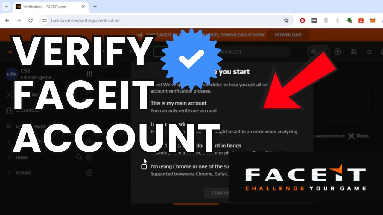 Как подтвердить аккаунт Faceit | Краткое и простое руководство