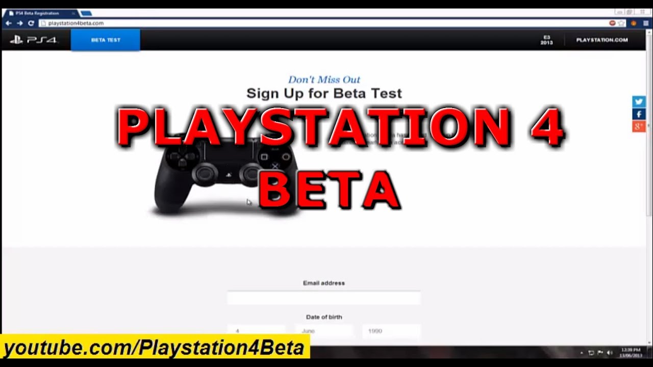 PS4 Beta - Playstation 4 Beta - NO DOWNLOAD - JUNE 2013