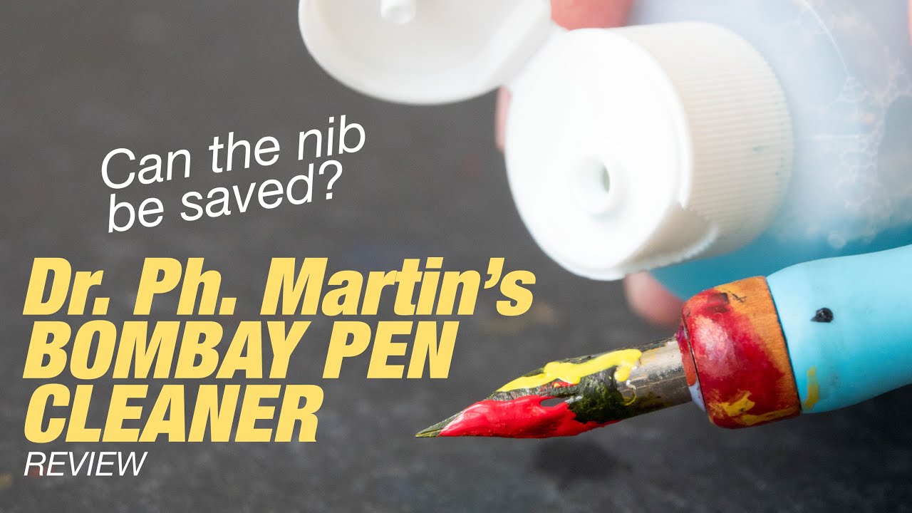 Очистка индийской туши с помощью очистителя Bombay Pen Cleaner