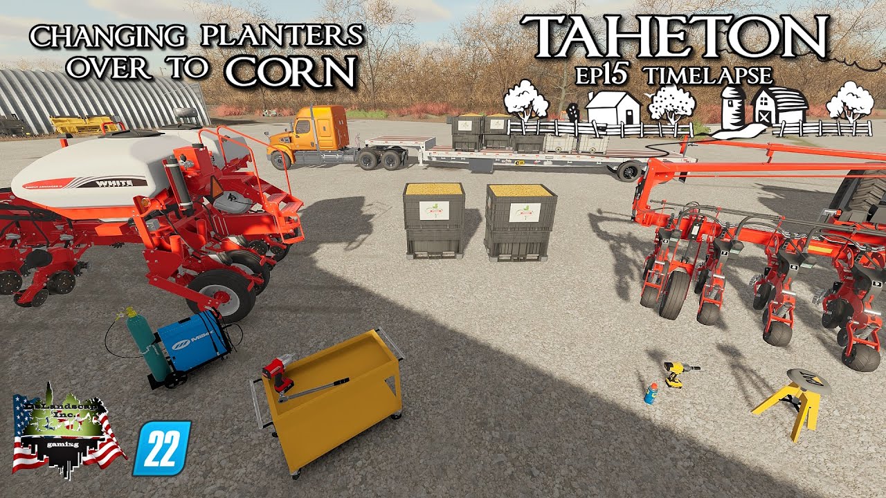 TAHETON EP15 TIMELAPSE | PLANTERS  CHANGED OVER TO ROW CROP CORN | FS22 | FARMING SIMULATOR 22