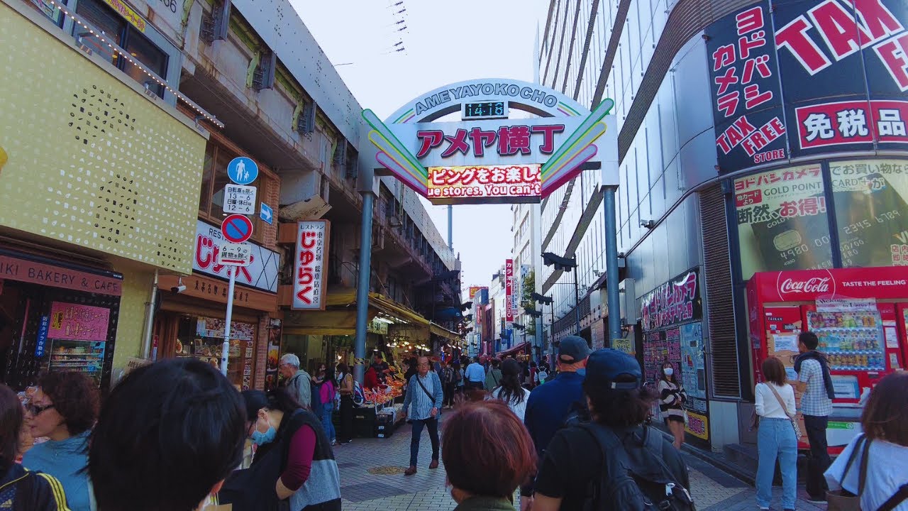 Ameyoko Shopping District Walk - Ueno, Taito City, Tokyo Walking Tour Nov 2023