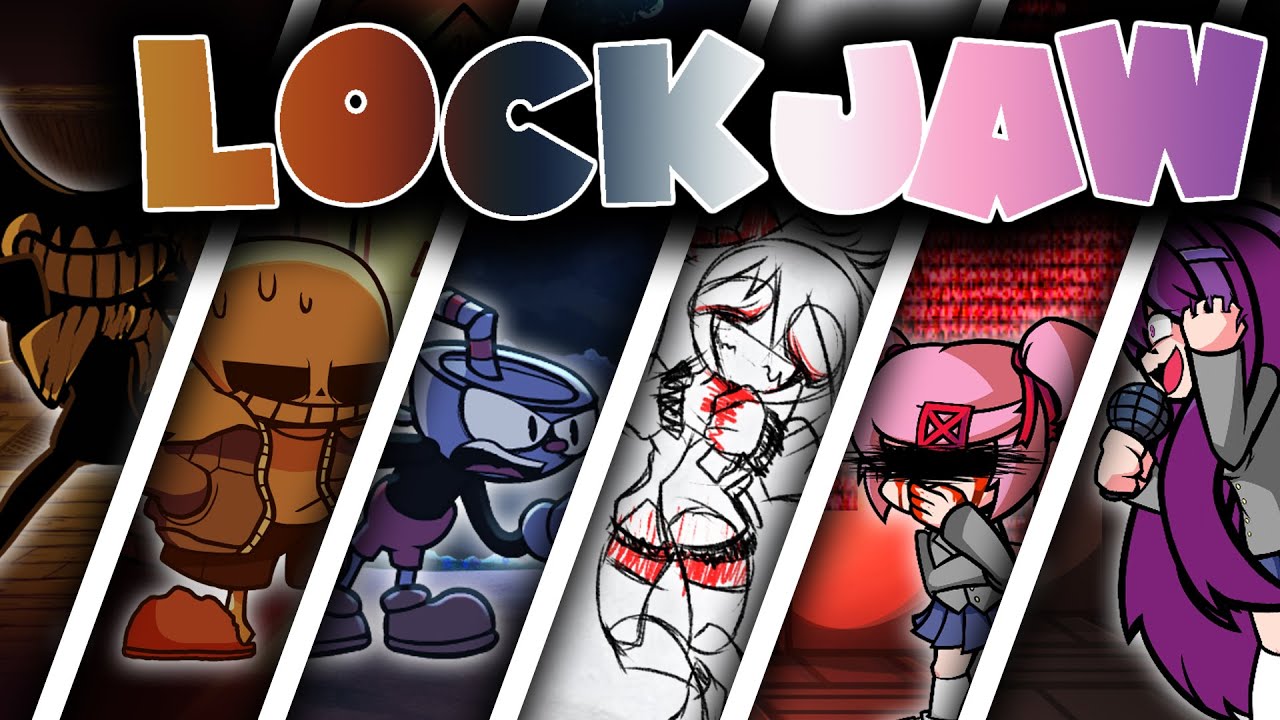 FNF Lockjaw But it's Indie Cross VS Doki Doki Takeover || FNF Antipathy V1